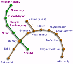 Карта метро баку азербайджан